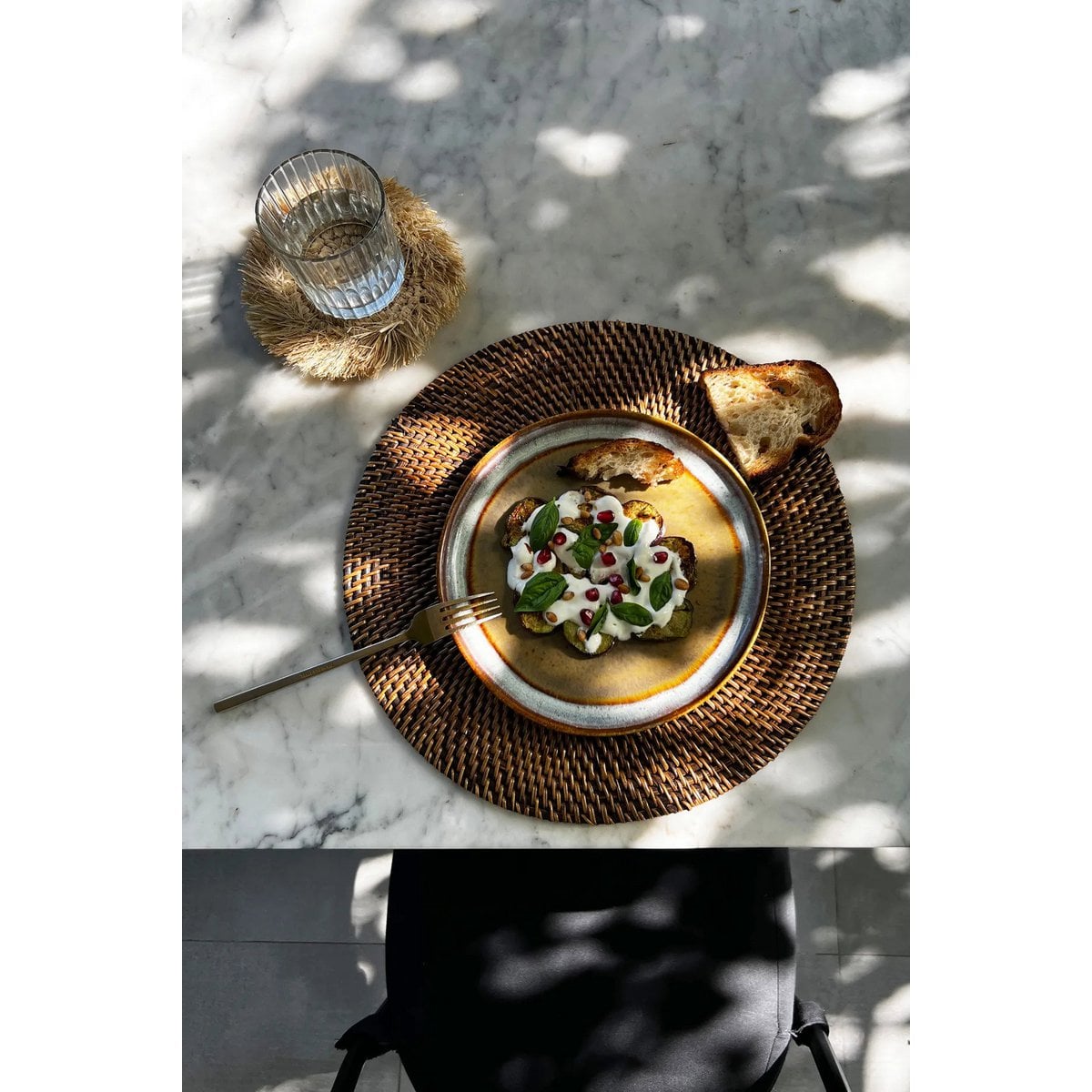 Rotan placemat natuurlijk bruin - 35 cm