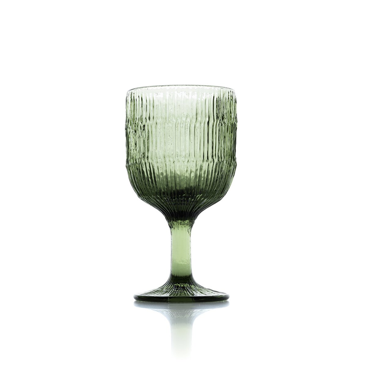Glazen wijnglas Moss Ripple groen