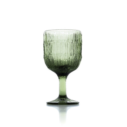 Glazen wijnglas Moss Ripple groen