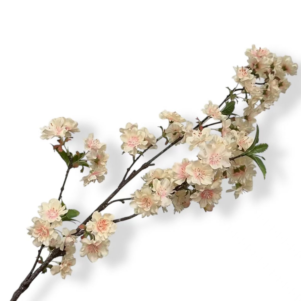 Zijden kunstbloem Japanese cherry blossom champagne
