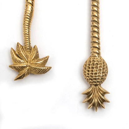 Massief messing vork Palmboomvork goud