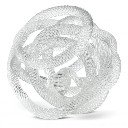 Geknoopte glazen sculptuur M transparant - 15 cm