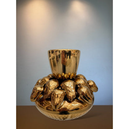 Vaas Strawberry goud - 23 cm hoog