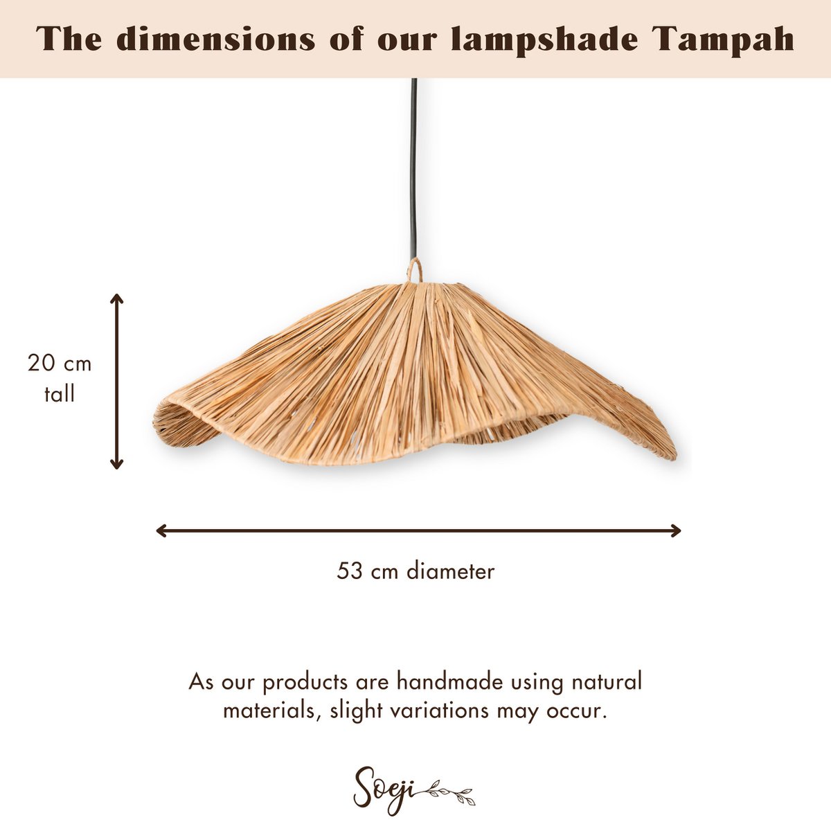 Plafondlamp Tampah Raffia - Ø 53 cm