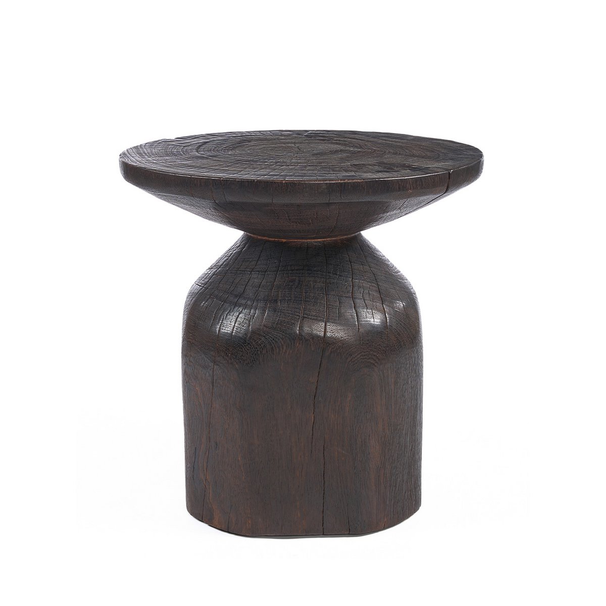 Houten bijzettafel Drumline donker walnoot