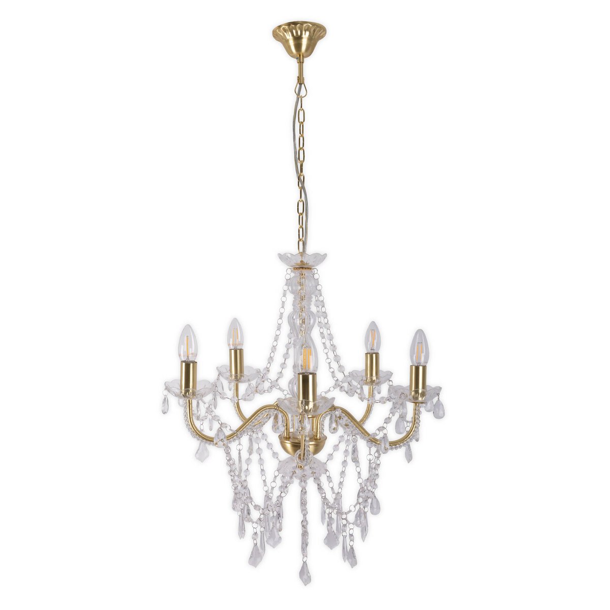 Kroonluchter Cecilia 5-Lichts Goud - Ø 52 cm (E14)