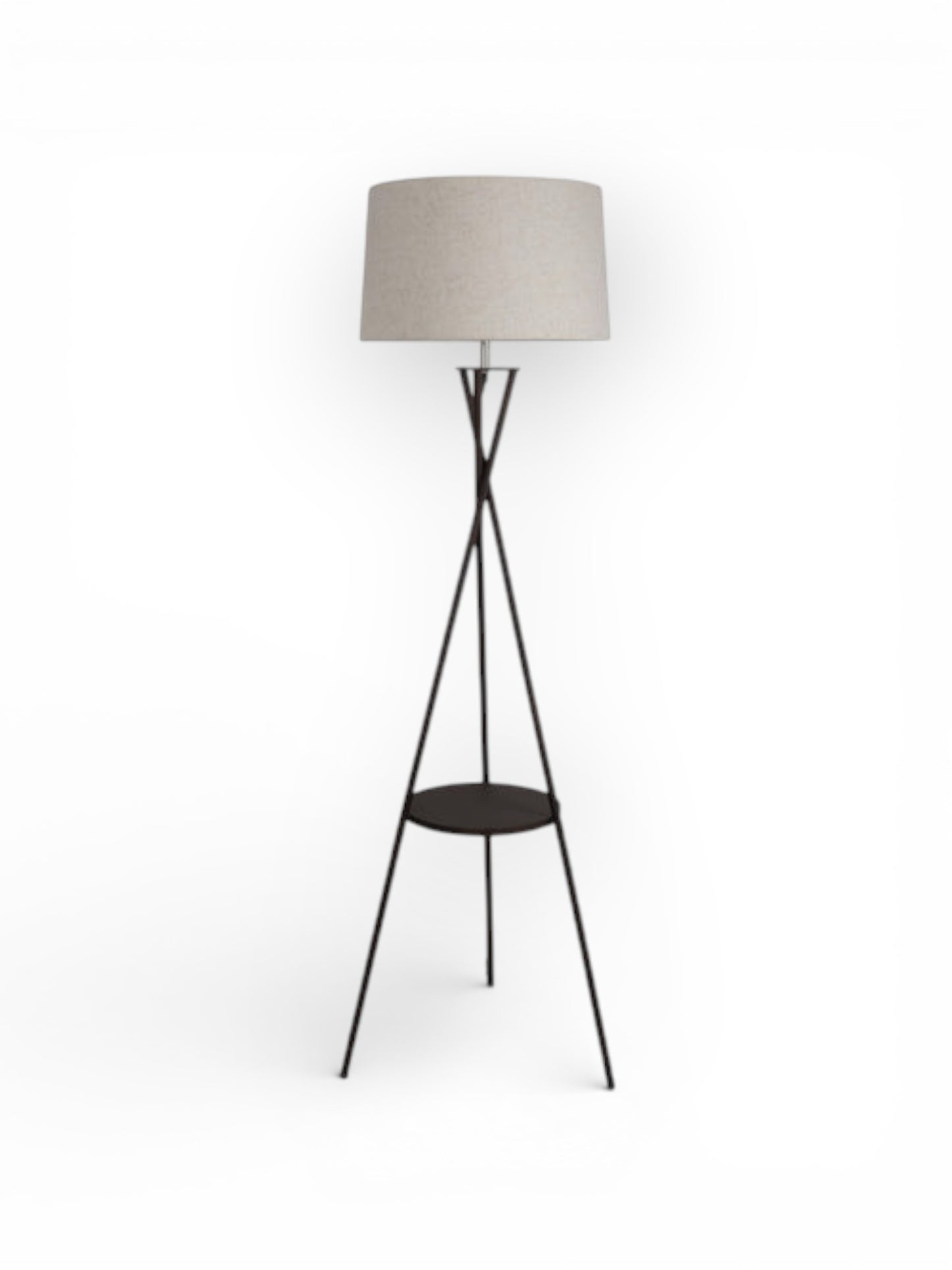 Vloerlamp Tora met Tafel Roest/Naturel - 158 cm (E27)