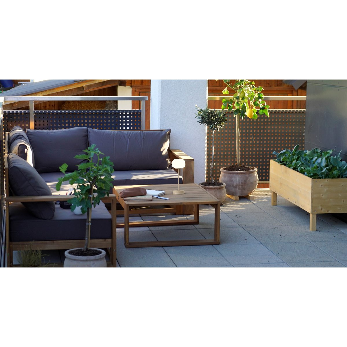 LED Acculamp Pina Beige/Wit Glas - 30 cm