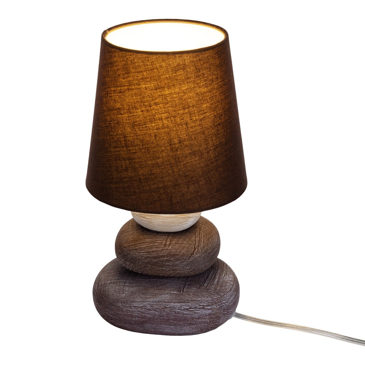 Keramische tafellamp "Stoney", keramische tafellamp in bruin, met E14 - aansluiting, tafellamp voor eetkamer, woonkamer, gang of kantoor, of als een bedlamp, 31 cm hoog - OutHome