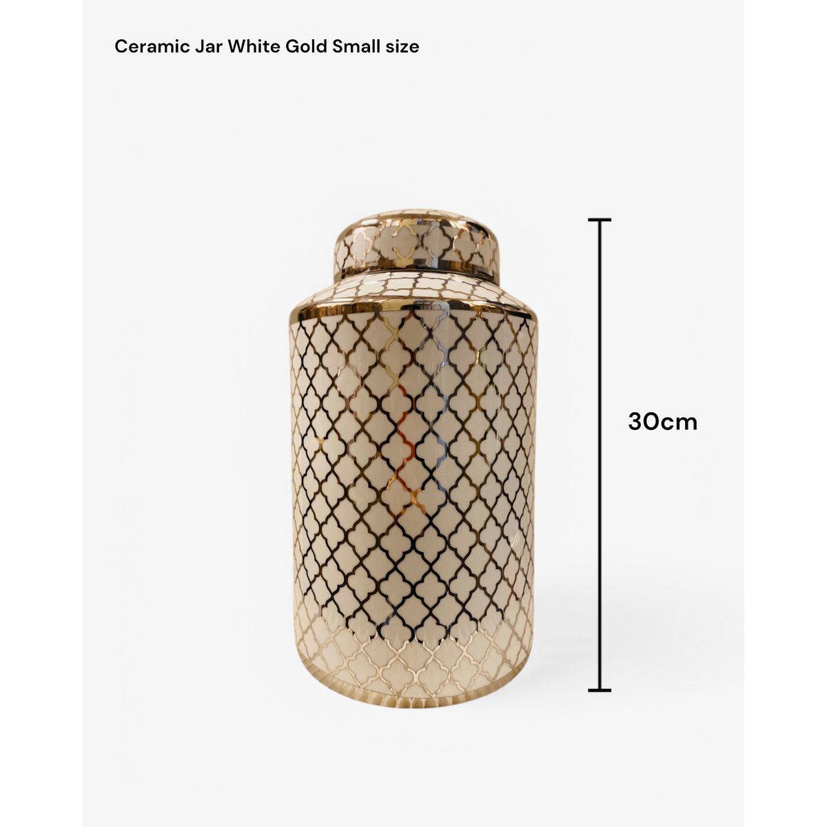 Keramische pot Mini wit/goud - 30 cm