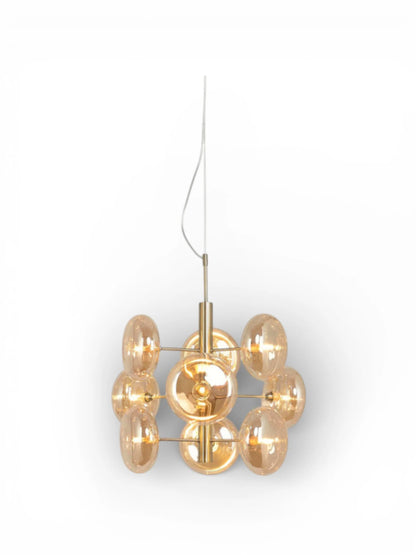 Hanglamp Orion Messing/Amberglas - Ø 53 cm (G9)