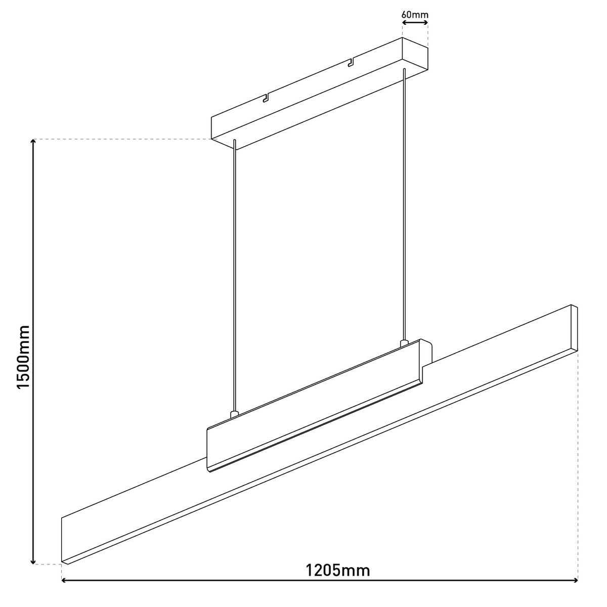 LED Hanglamp Wiebke Hout/Zwart - 120 cm (Dimbaar)