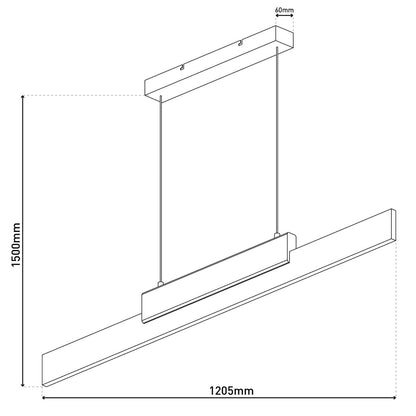 LED Hanglamp Wiebke Hout/Zwart - 120 cm (Dimbaar)