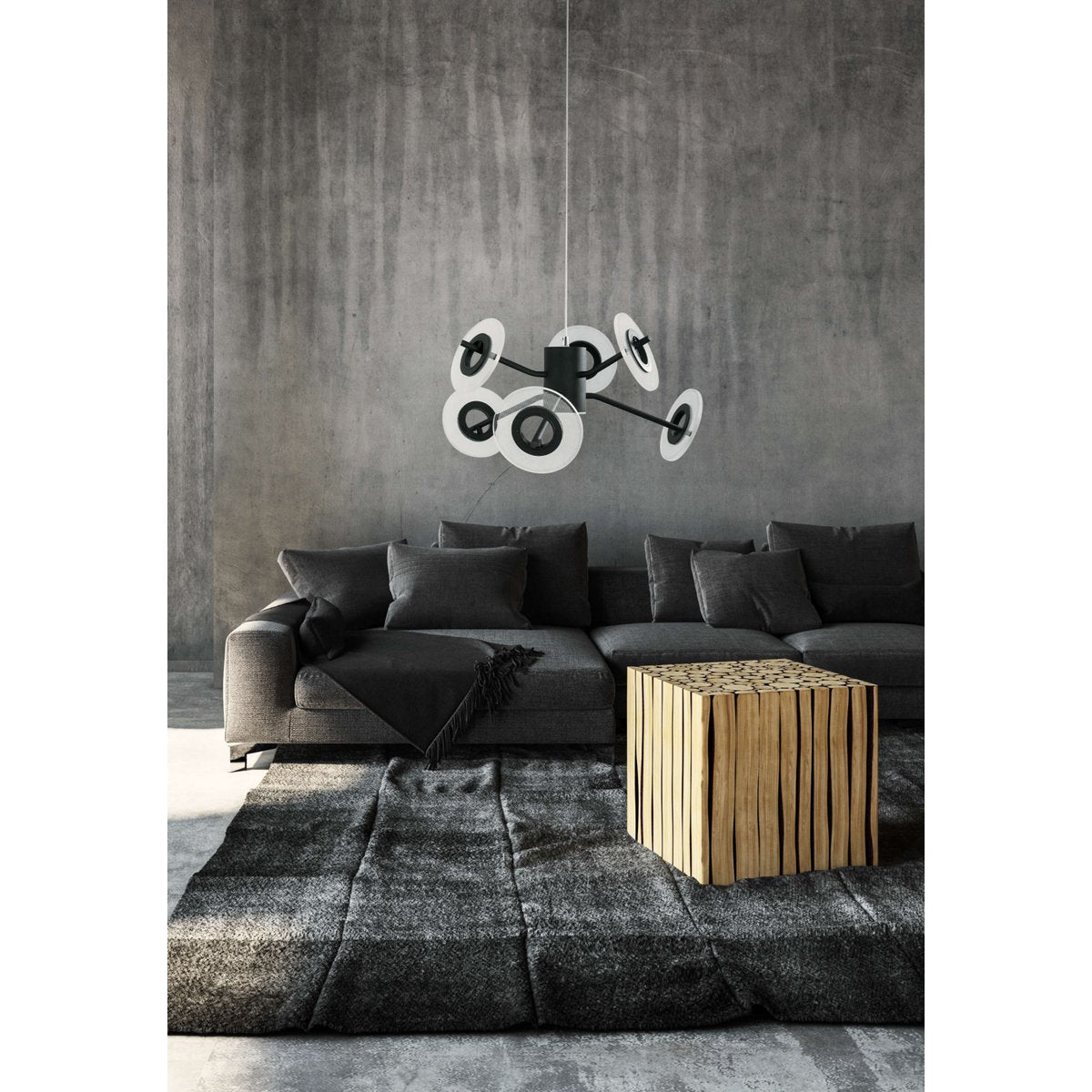 LED Hanglamp Discus Zwart/Wit - Ø 57 cm