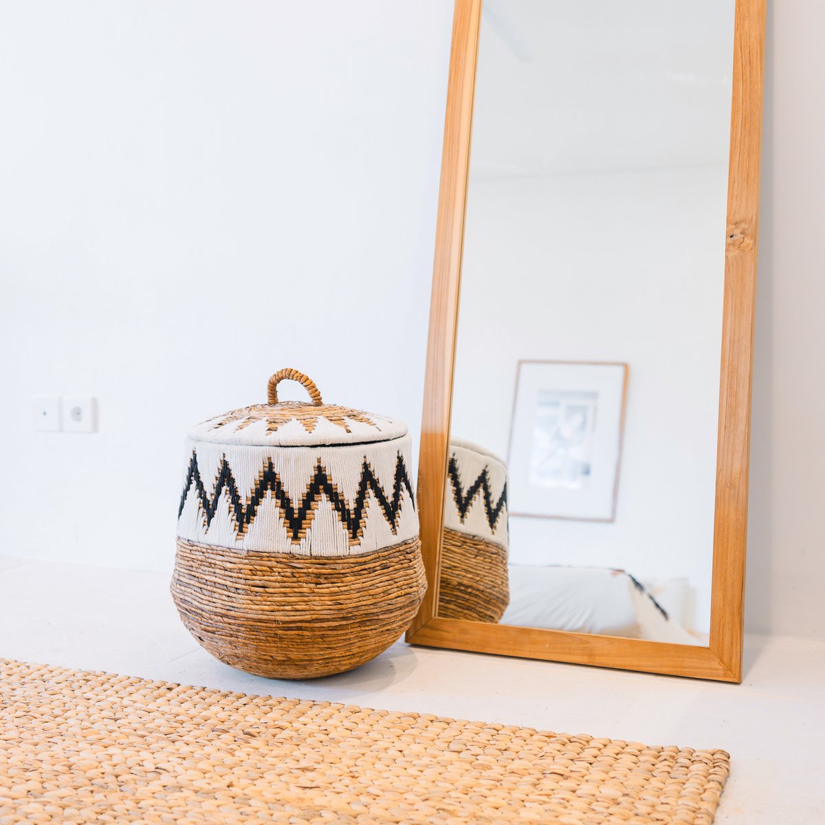 Wasmand Palem Boho met Deksel (3 maten)