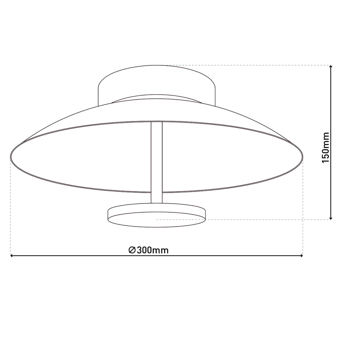 LED - plafondlamp "Firenze" metalen plafondlamp in zwart en goud, stevig geïnstalleerd, verlichting voor woonkamer, kantoor of de toegangsstang van 30 cm diameter - OutHome