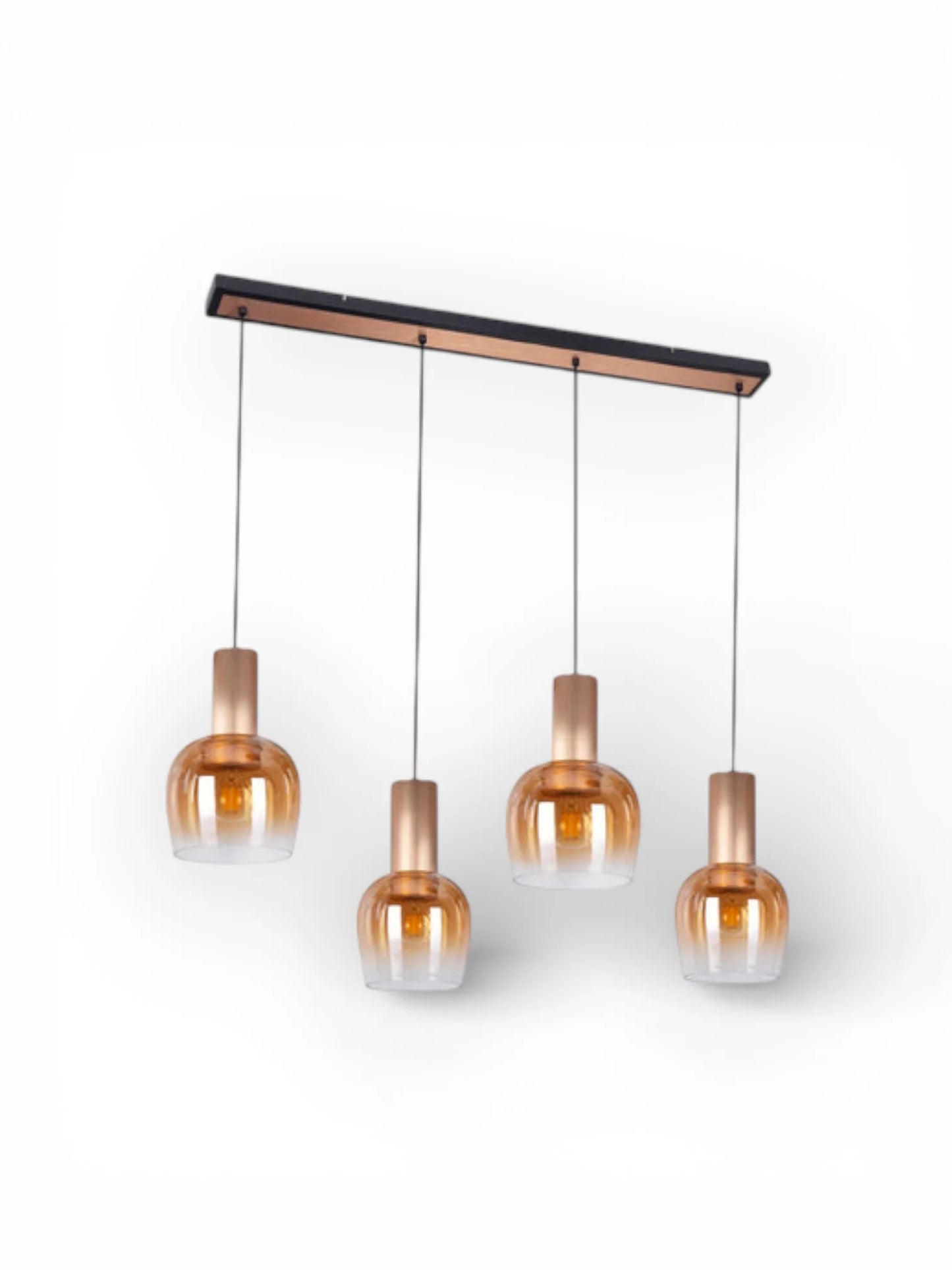 Hanglamp Funda 4-Lichts Amberglas/Messing - 111 cm (E27)