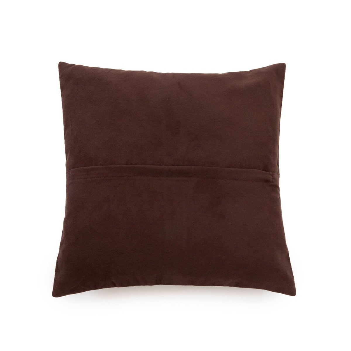 Leren kussenhoes Vierpanelen choco - 40 cm