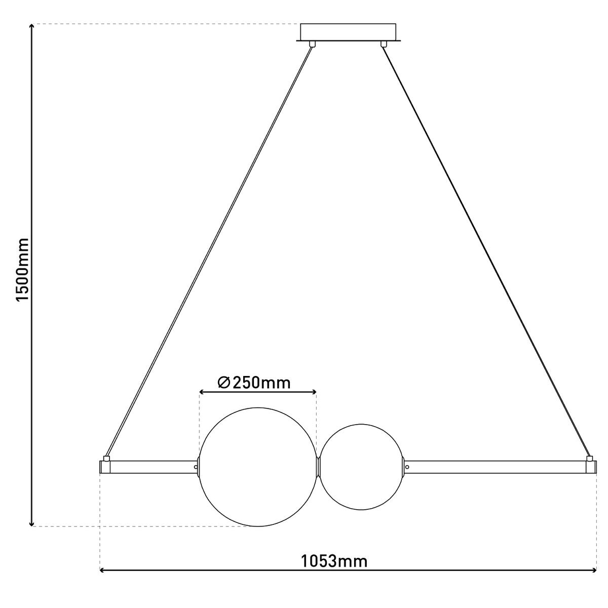 LED Hanglamp Nova Chroom/Rookglas