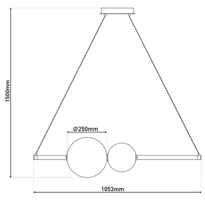 LED Hanglamp Nova Chroom/Rookglas