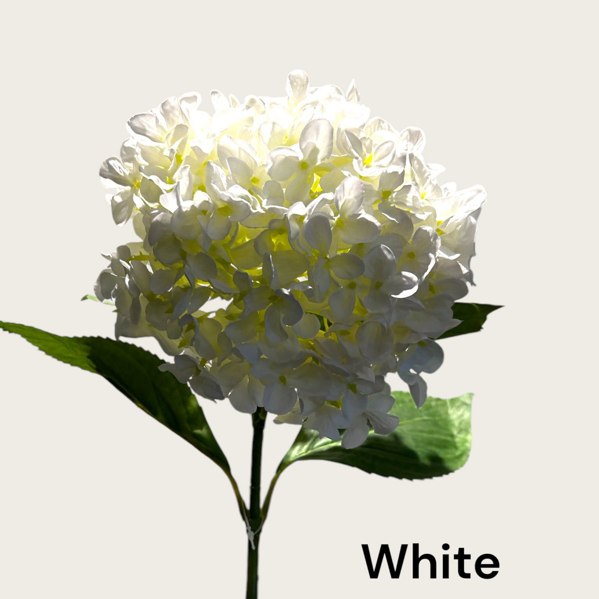 Zijden kunstbloem Hortensia wit - 47 cm