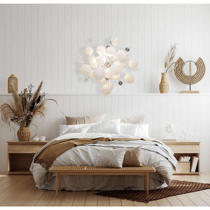 Hanger lamp "explosie" wit gemaakt van metaal en glas, G9 - versies, voor eetkamer, woonkamer, gang of kantoor, hangende lamp ØCA 65 cm - OutHome