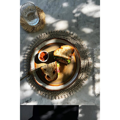 Zeegras placemat Shell naturel