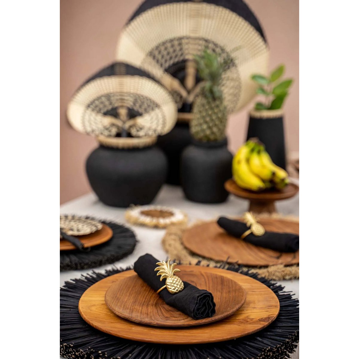 Teak ronde plaat Root