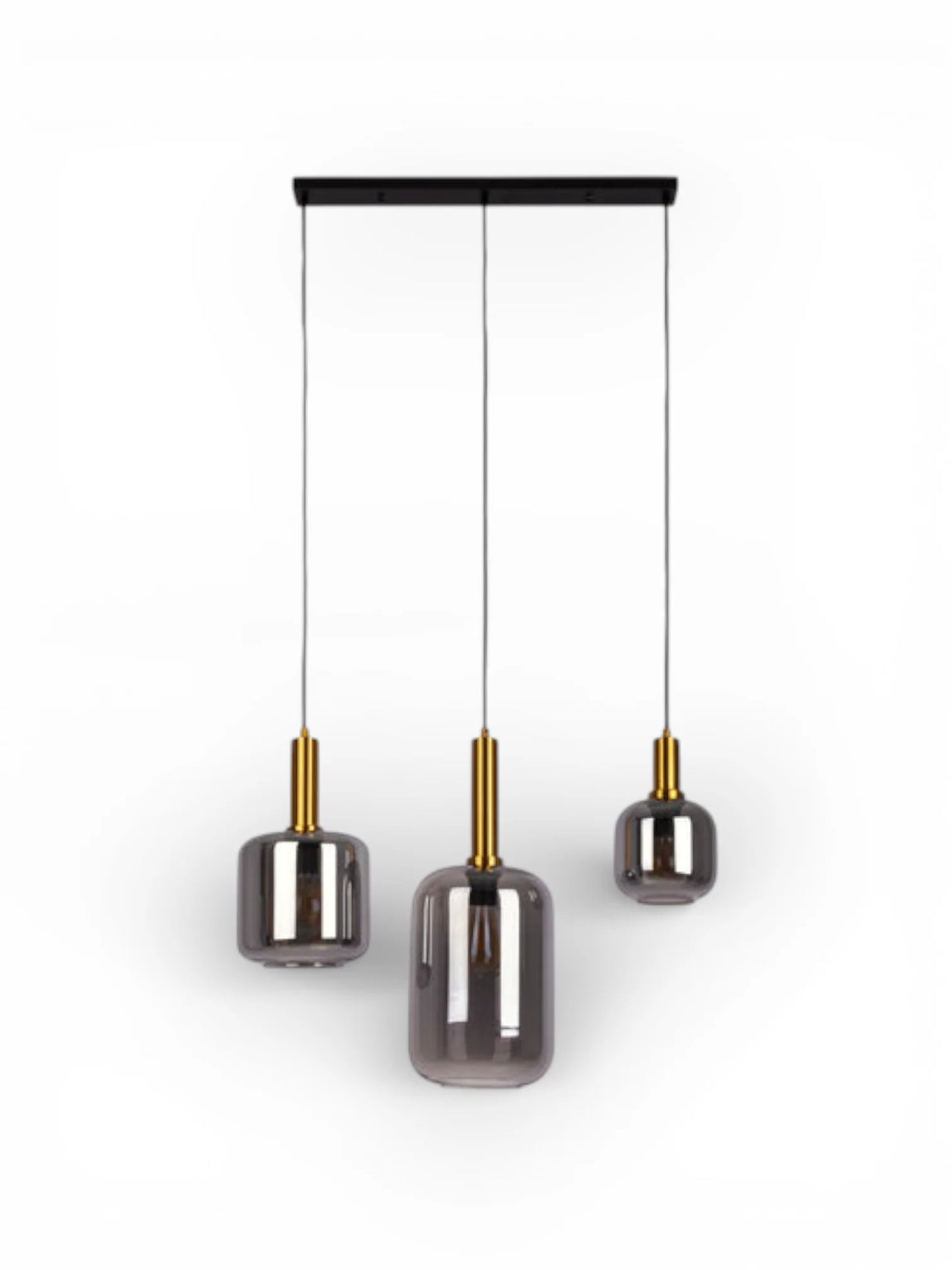 Hanglamp Fumo 3-Lichts Zwart - 82 cm (E14)