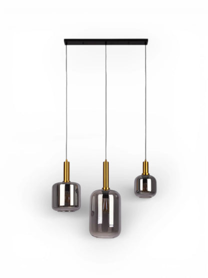 Hanglamp Fumo 3-Lichts Zwart - 82 cm (E14)