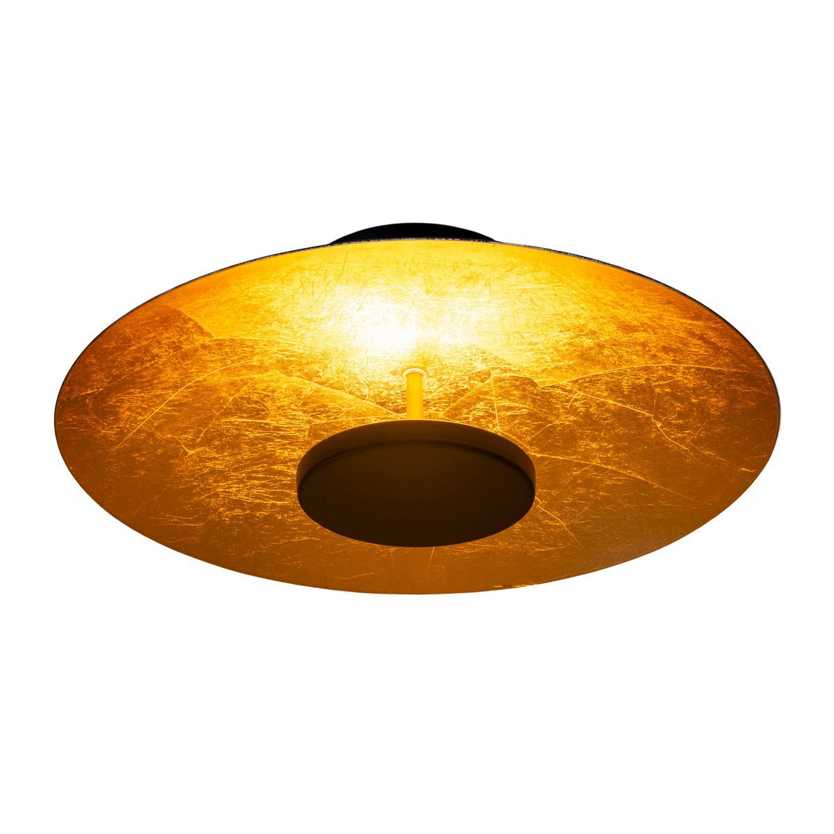 LED - plafondlamp "Firenze" metalen plafondlamp in zwart en goud, stevig geïnstalleerd, verlichting voor woonkamer, kantoor of de toegangsstang van 30 cm diameter - OutHome