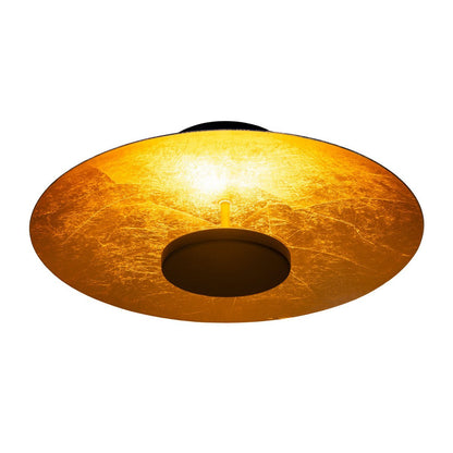 LED - plafondlamp "Firenze" metalen plafondlamp in zwart en goud, stevig geïnstalleerd, verlichting voor woonkamer, kantoor of de toegangsstang van 30 cm diameter - OutHome