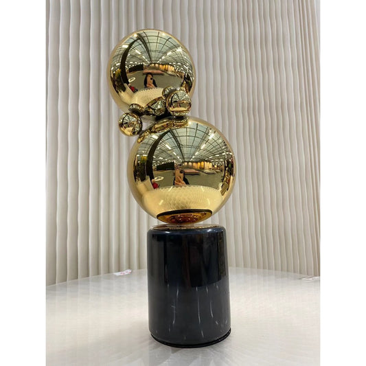 Marmer en messing beeldhouwwerk Zh-05 zwart/goud
