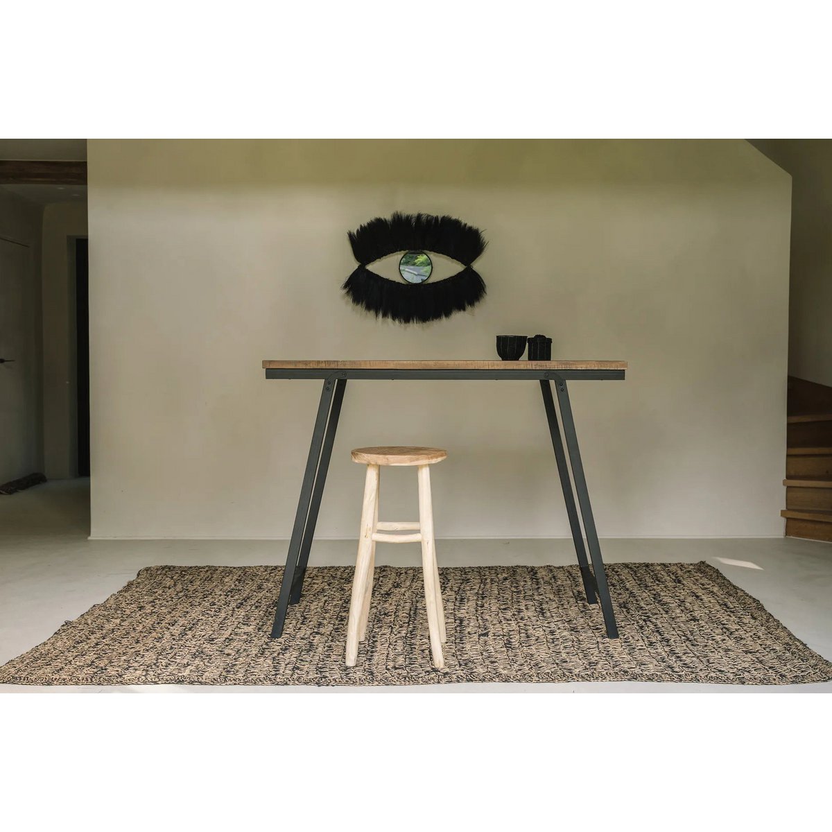 Zeegras tapijt naturel zwart - 200x300 cm