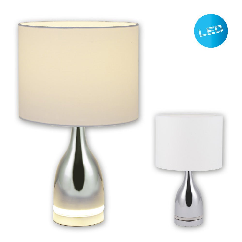 LED Tafellamp Cosima Chroom/Wit - 43,5 cm (E14)