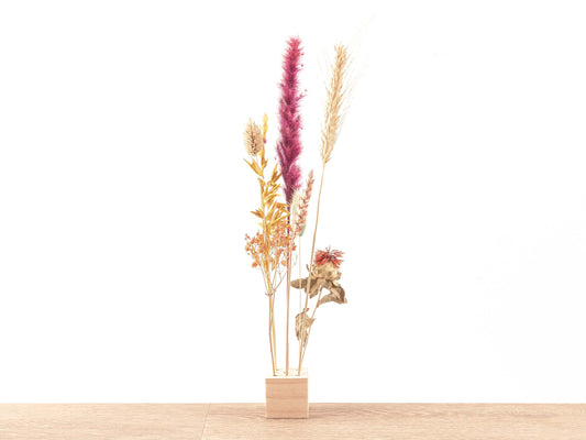 FlowerHero® - S - Houten droogbloemenstandaard + droogbloemenarrangement
