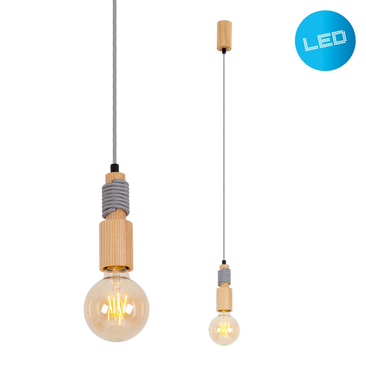 LED Pendel Bento Hout/Textiel (E27)