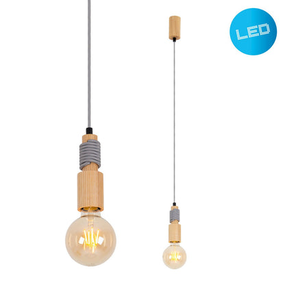LED Pendel Bento Hout/Textiel (E27)