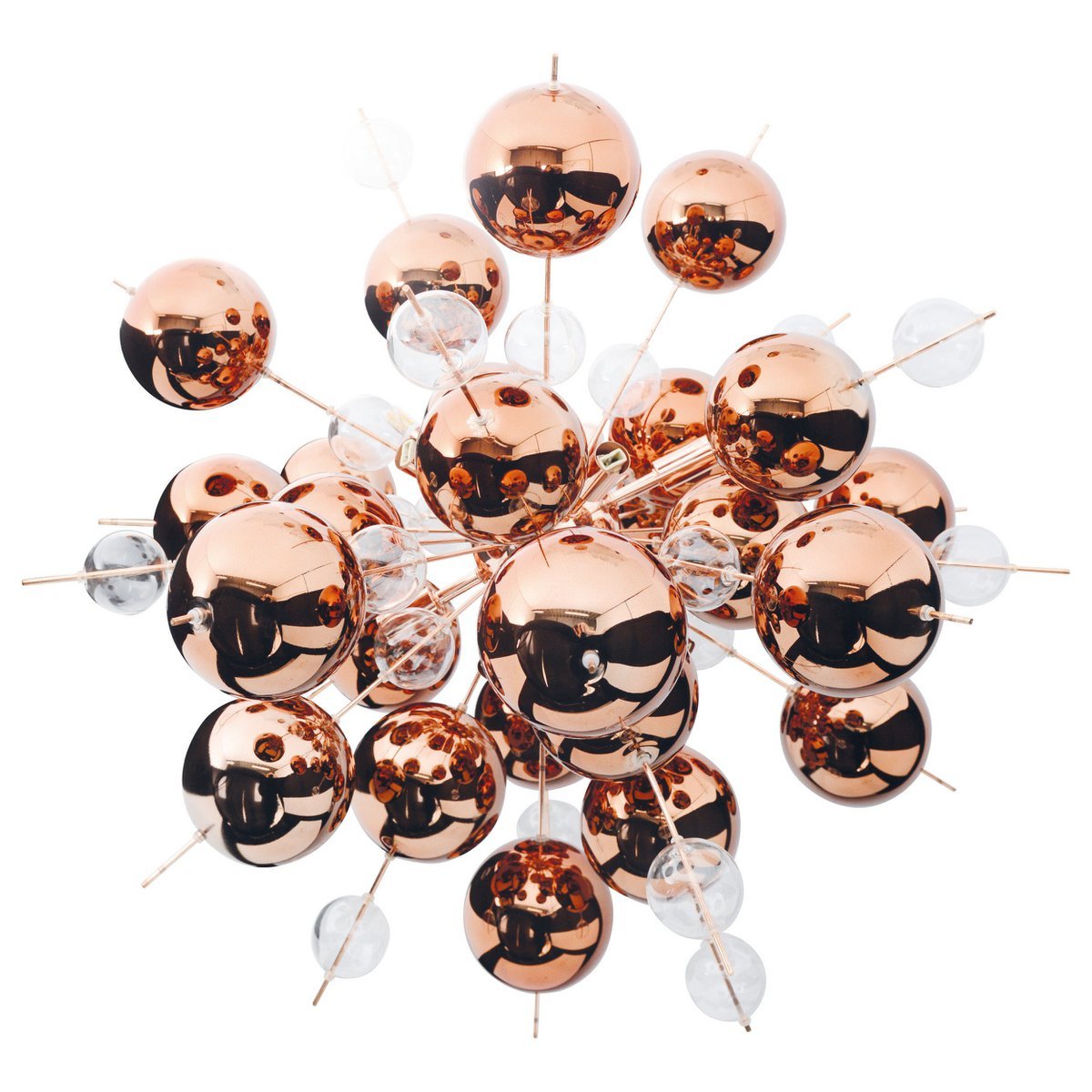 Hanger lamp "explosie" van metaal en glas, G9 - versies, hangende lamp voor eetkamer, woonkamer, gang of kantoor, Øca. 65 cm - OutHome