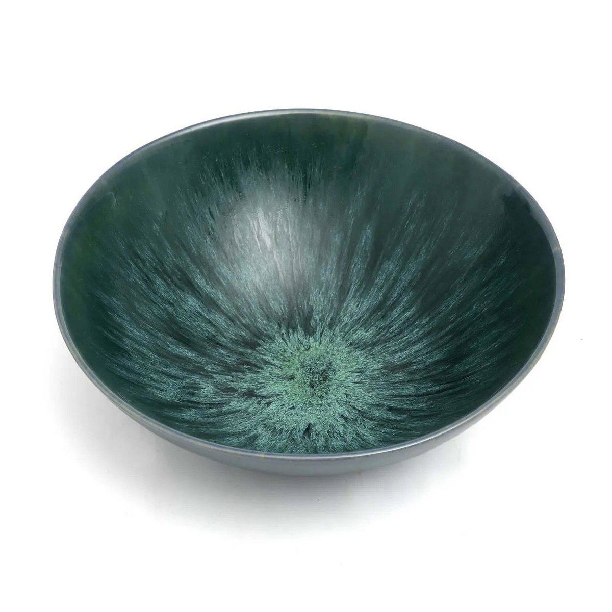 Glazen serveerschaal Aqua groen/blauw (set van 2)