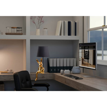 Tafellamp "helge" Ø 18 cm, hoogte ca. 45 cm, gemaakt van keramiek in zwart en gouden, zwarte tekstbladen - OutHome