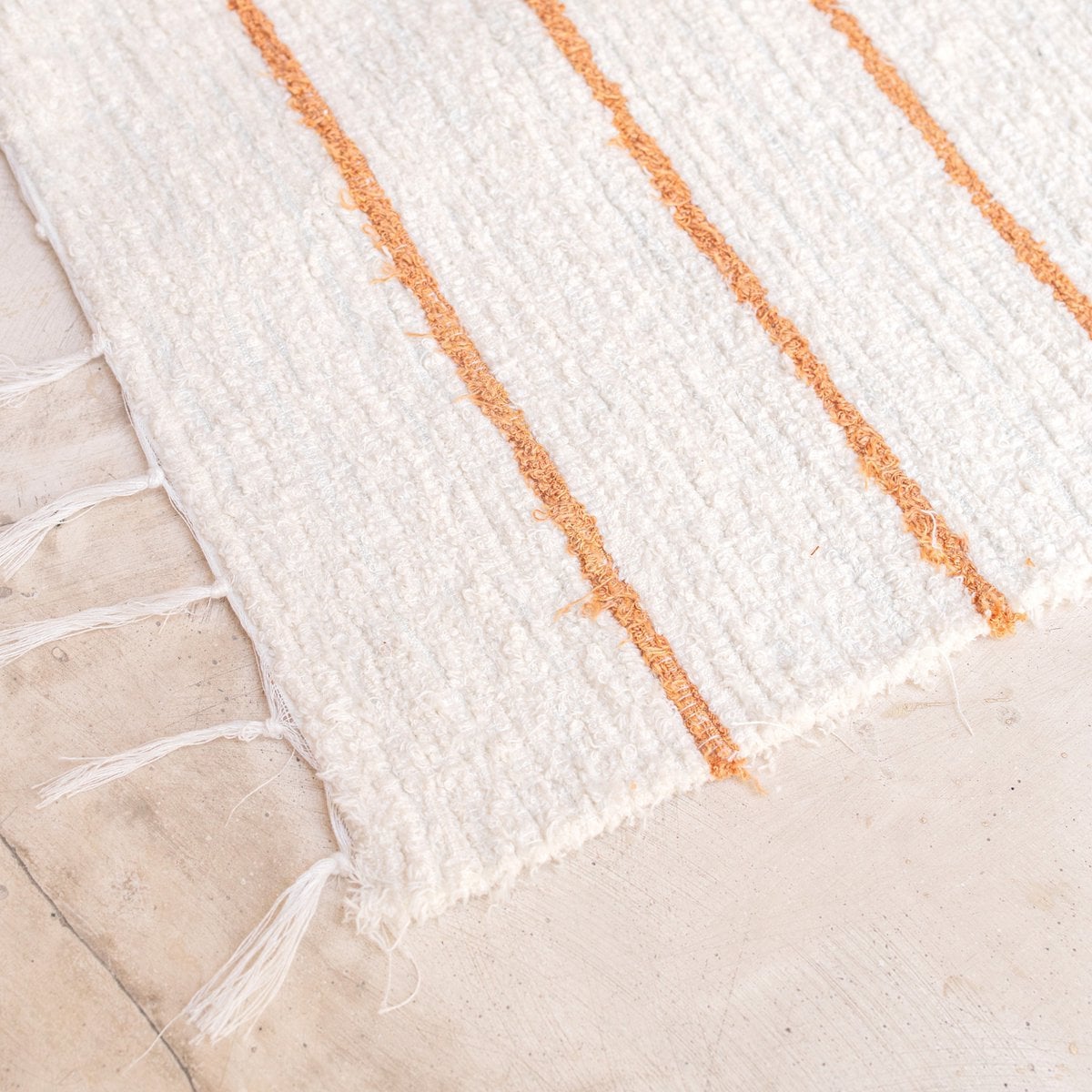 Vloermat Gianyar Katoen Wit/Bruin - 64x51 cm