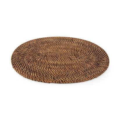 Rotan placemat Koloniale ovale bruin