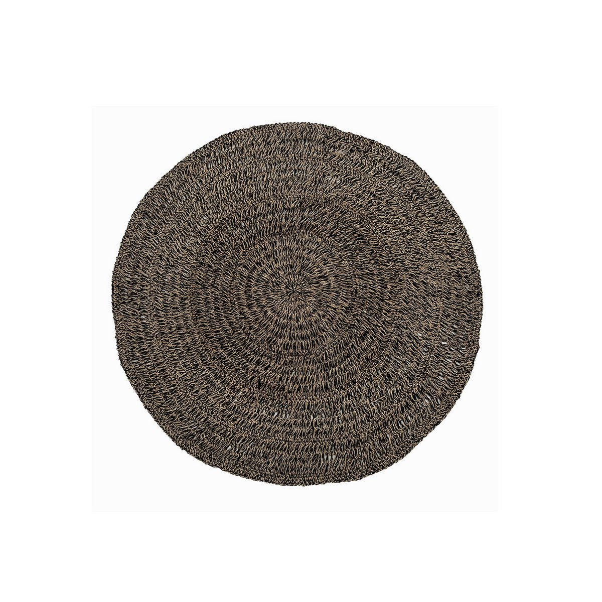 Zeegras tapijt Cirkel zwart - 150 cm