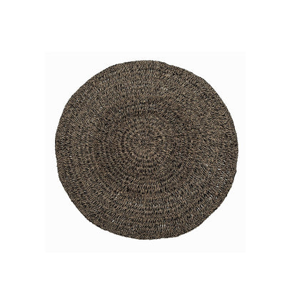 Zeegras tapijt Cirkel zwart - 150 cm