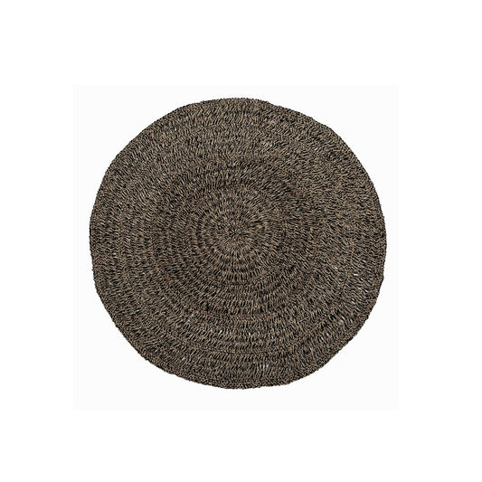 Zeegras tapijt Cirkel zwart - 150 cm