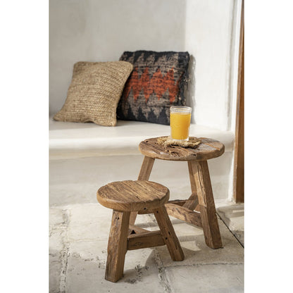 Teakhouten kruk Yatai naturel - S