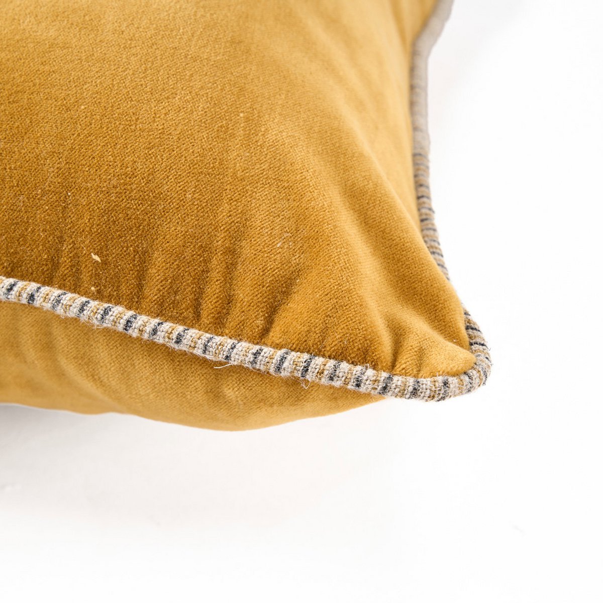 Fluwelen kussenhoes Velvet crush mosterd - 50x50 cm