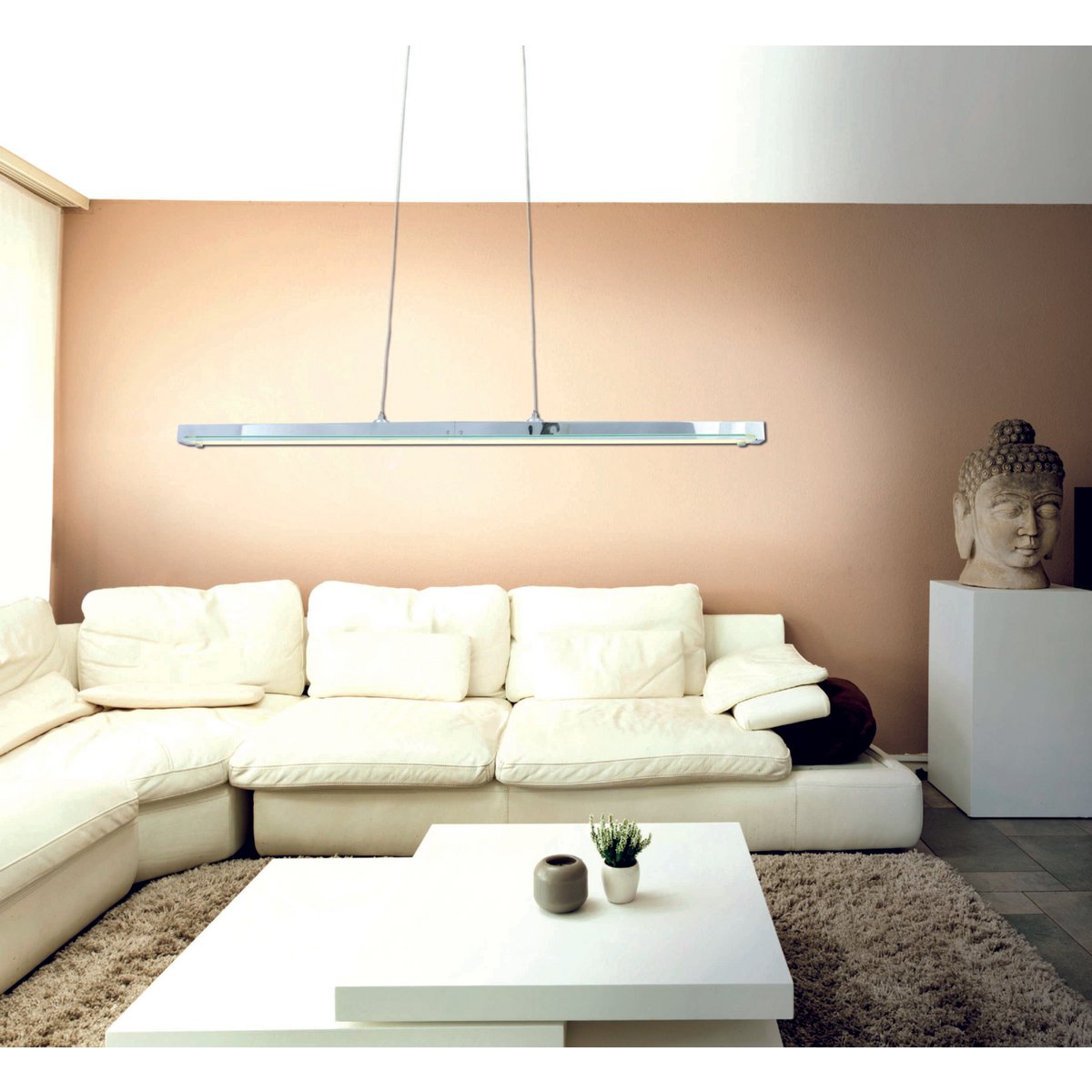 LED hanglamp "balk" in totaal 18W, 100 cm lang, met stevig ingebouwde LED's, dimbaar, kleurtemperatuur verstelbaar, voor eetkamer en kantoor - OutHome