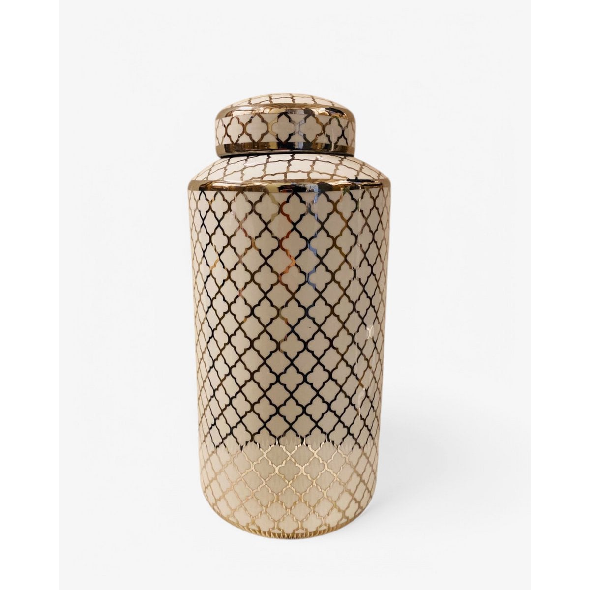 Keramische pot White gold wit/goud - 35 cm